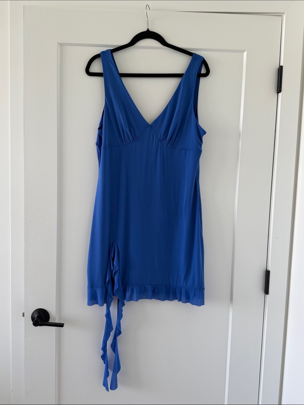 Royal Blue Sleeveless V-Neck Mini Dress